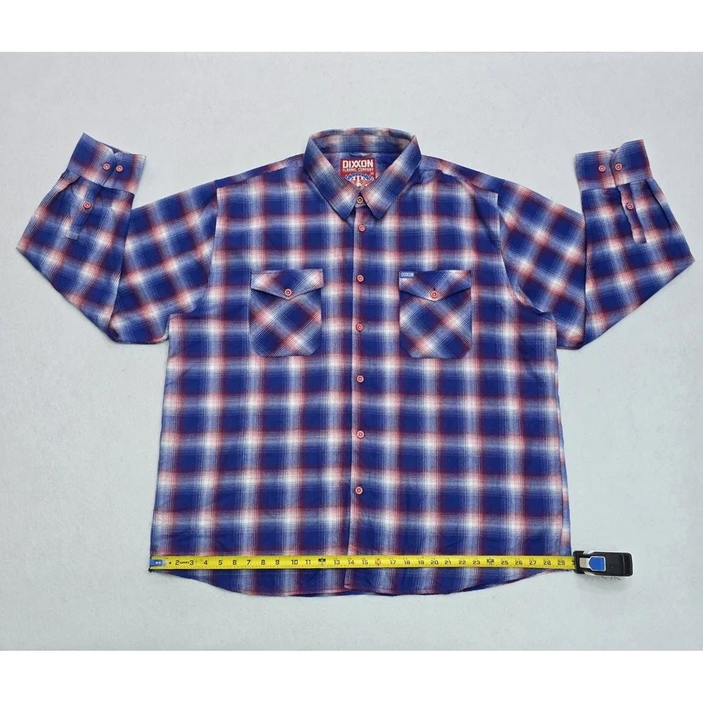 Dixon Flannel Company Glory Long Sleeve Flannel Red White Blue Mens Size 4XL - Picture 12 of 15